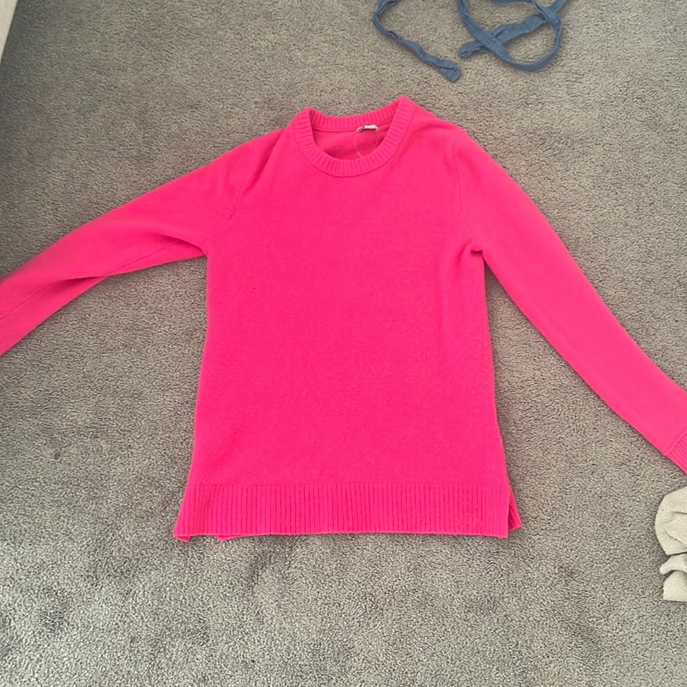 Jcrew hot pink crew neck sweater